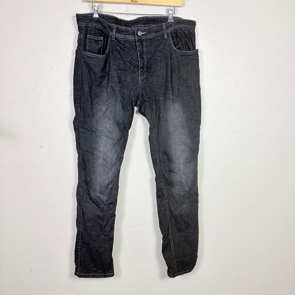 Street & Steel Motorcycle Jeans Mens 38 Black Aramid Reinforced Biker Denim